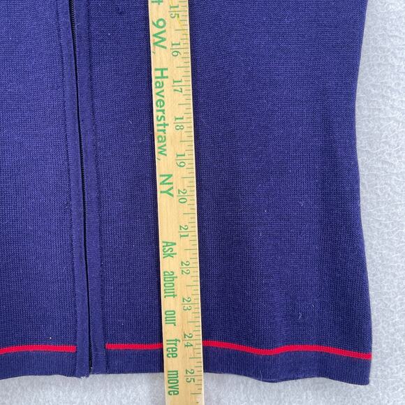 MEISTER Sweater Women S Fair Isle Southwestern Full Zip Cardigan Wool Blend Blue - Picture 13 of 14